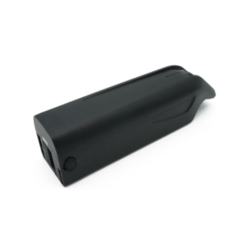 Vue trois quarts de la batterie de remplacement AEG DownTube 36V 10.4Ah.
