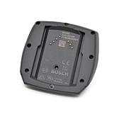 Vue arrière de l'ordinateur de vélo Bosch Intuvia. La connexion de l'affichage est clairement mise en évidence.