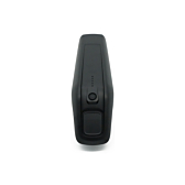 Vue de face de la batterie de remplacement AEG DownTube 36V 10.4Ah montrant clairement l'indicateur LED et le bouton d'alimentation.

