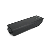 Bosch PowerPack 500 Active 36V 13.4Ah batterie de vélo vue de côté où l'on peut voir le logo et le connecteur