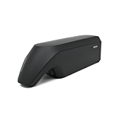 photo du Shimano BT-E6010 36V 11.6Ah de côté où l'on peut voir l'avant et l'indicateur de pourcentage de batterie