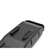 Photo en gros plan de la fixation à la partie inférieure de la batterie de vélo Bosch Powerpack 540 Performance/Active porte-bagages E-Bike Vision.