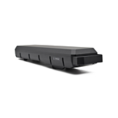 Vue en trois quarts sous un angle plus bas de la batterie de vélo Bosch Powerpack 540 Performance/Active porte-bagages E-Bike Vision.