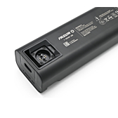 Photo en gros plan du port de chargement de la batterie de vélo Fazua Energy 430.