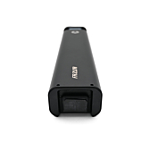 Vue de face de la batterie de vélo Fazua Energy 430. La connexion au vélo de la batterie est visible.