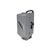 Vue trois quarts de l'arrière depuis la droite de la batterie de vélo Flyer Kalkhoff Compatible Panasonic 26V 23Ah.