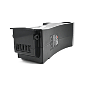 Image de la batterie compatible Impulse 36V 14.5Ah produite par EYXON. L'image est prise sous un angle oblique montrant le connecteur de vélo.
