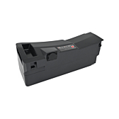 Sur cette image, on peut voir la batterie Kalkhoff velo batterie Impulse 36V 15Ah. C'est une vue en trois quarts depuis le côté gauche, la batterie entière est clairement visible.
