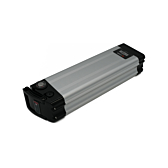 Vue trois-quarts de la Phylion XH370-12J Silverfish 37V 12Ah Compatible avec l'indicateur LED visible.