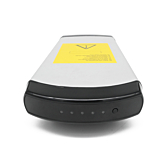 Vue arrière de la Phylion XH370-13J Wall-E 37V 14Ah (2 pôles). Les voyants de l'indicateur de batterie de cette batterie Phylion sont clairement visibles. La photo est prise d'un angle plus élevé, rendant également visible une partie du dessus.