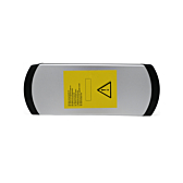 Vue de dessus de la Phylion XH370-13J Wall-E 37V 14Ah (2 pôles). L'étiquette d'avertissement sur le dessus de la batterie Phylion est bien visible.