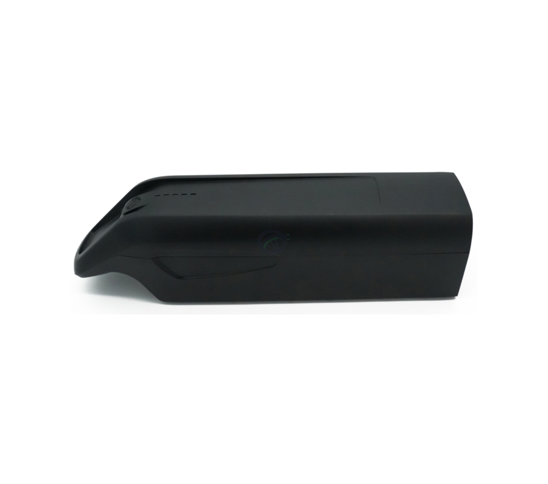 Vue latérale de la batterie de remplacement AEG DownTube 36V 10.4Ah montrant clairement la poignée.
