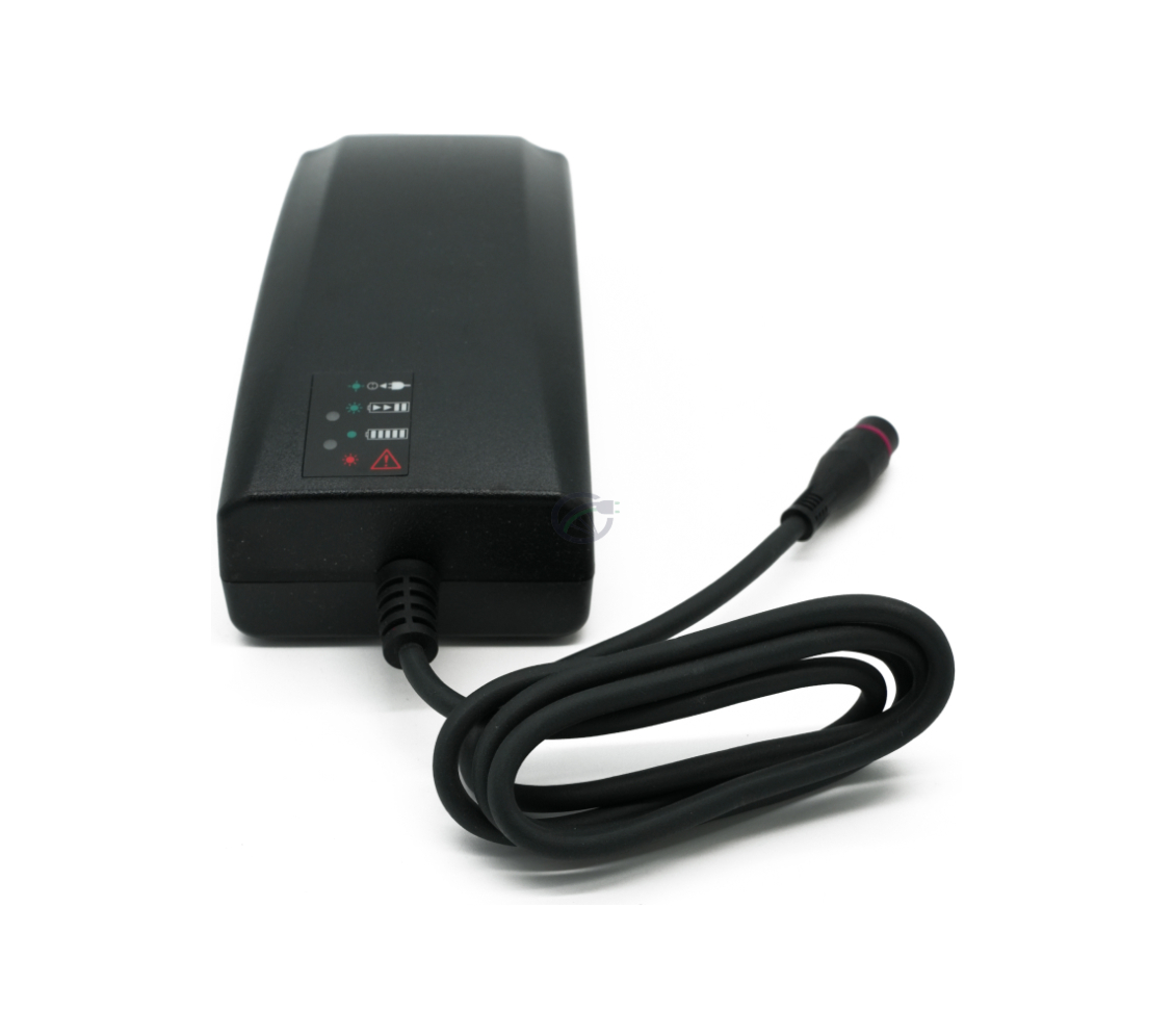 Vue arrière du chargeur Alber Neodrives Z20 V8 RS. L'indicateur de charge est visible.