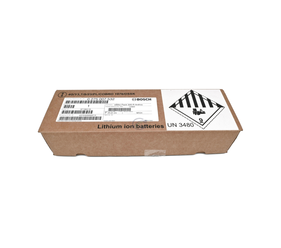 Photo de la boîte de la Bosch PowerPack 500 Active 36V 13.4Ah batterie de vélo