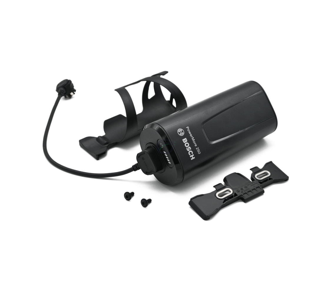 Bosch PowerMore 250 Range Extender incliné avec système de fixation et câble branché de 300 mm