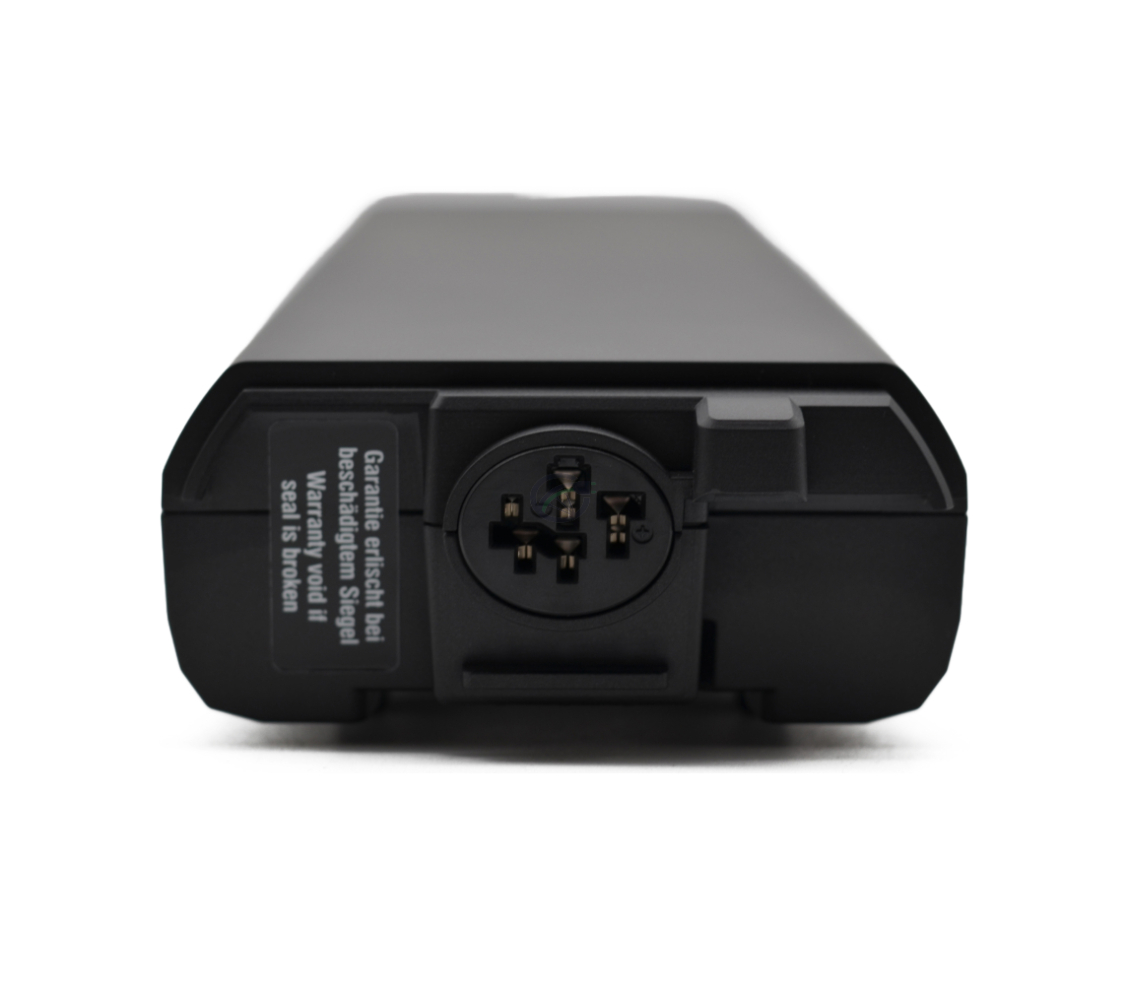 Photo en gros plan de la connexion au vélo du Bosch Powerpack 700 Performance/Active porte-bagages E-Bike Vision.