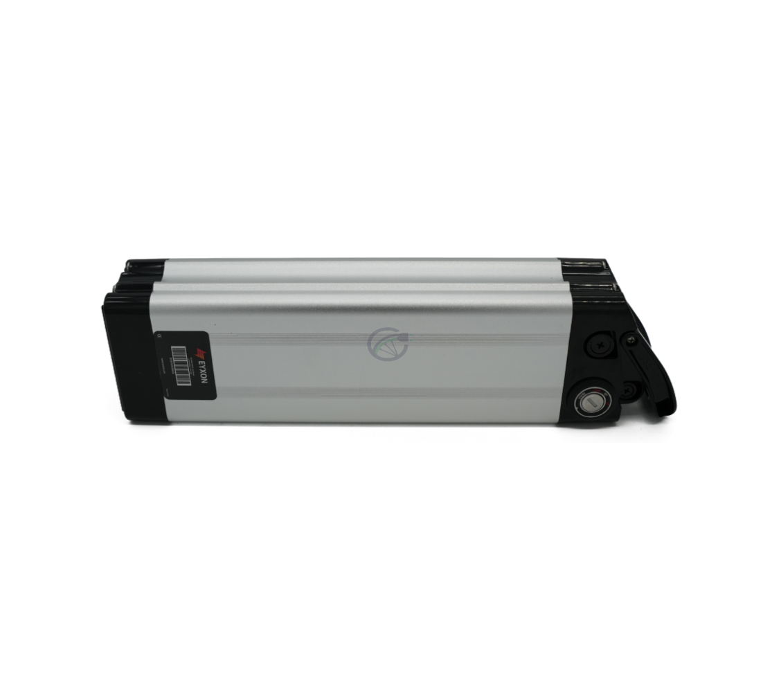 Vue latérale de la Phylion XH370-12J Silverfish 37V 12Ah Compatible avec la partie supérieure également visible.