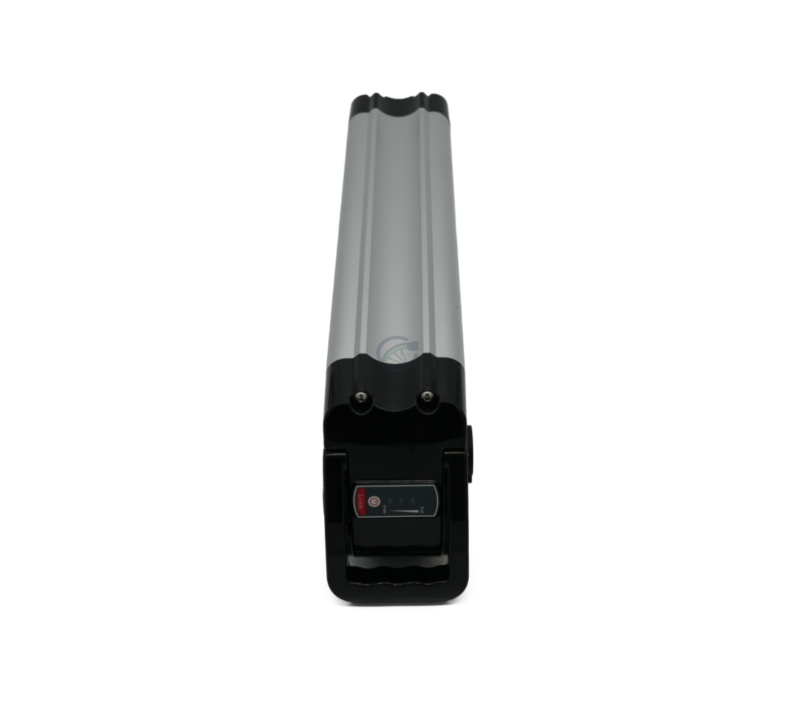 Vue de face de la Phylion XH370-12J Silverfish 37V 12Ah Compatible avec la partie supérieure également visible.