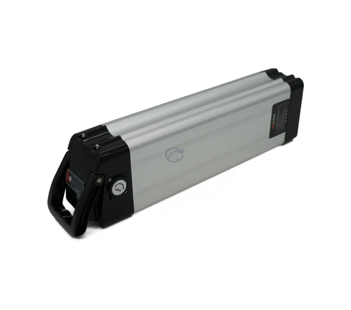 Vue trois-quarts de la Phylion XH370-12J Silverfish 37V 12Ah Compatible en position debout.