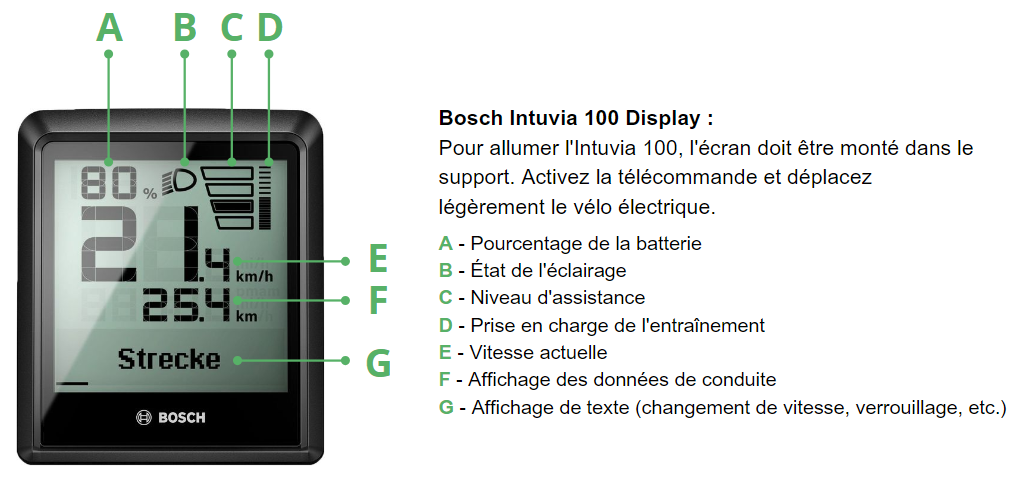 Bosch Intuvia 100 Display explination